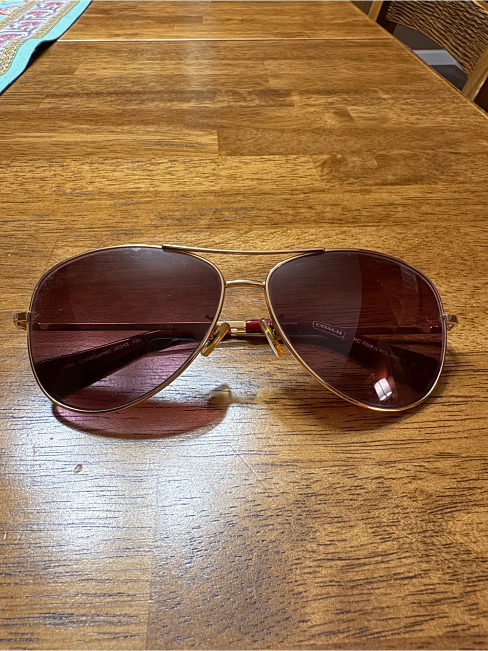 Coach Aviator Sunglasses - Gold Frame with Brown Lenses